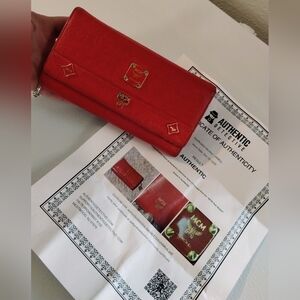 MCM Studded Wallet With Authenticity